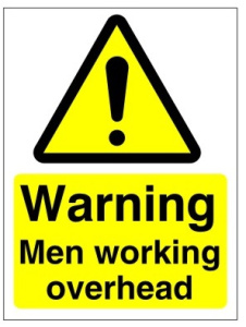 Warning Men Working Overhead - Various Sizes Available 