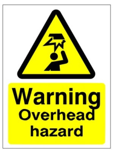 Warning Overhead Hazard - Various Sizes Available 