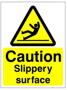 Caution Slippery Surface Sign - 150mm Wide x 200mm High