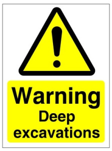 Warning Deep Excavations Sign - Various Sizes Available 