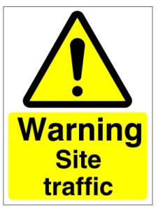 Warning Site Traffic Sign - 450mm Wide x 600mm High