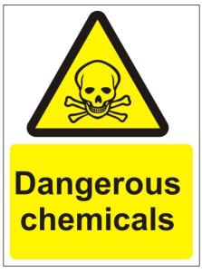 Dangerous Chemicals Sign - 150mm Wide x 200mm High