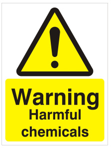 Warning Harmful Chemicals - 150mm Wide x 200mm High