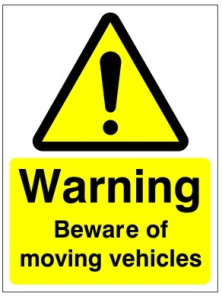 Warning Beware Of Moving Vehicles Sign - 300mm Wide x 400mm High