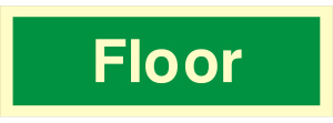 Luminous Rigid PVC Floor Sign - 300mm Wide x 100mm High