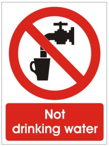 Not Drinking Water Sign - 150mm Wide x 200mm High