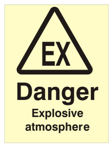 Danger Explosive Atmosphere Sign - 150mm Wide x 200mm High