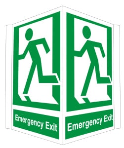 Projecting Emergency Exit Sign 400mm Wide x 300mm High