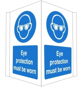 Projecting Eye Protection Must Be Worn Sign 400mm Wide x 300mm High
