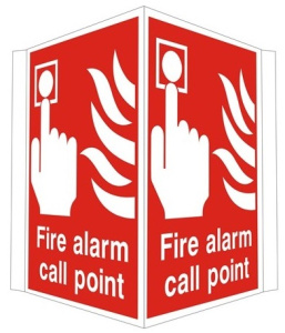 Projecting Fire Alarm Call Point Sign 300mm Wide x 400mm High