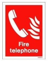 White Rigid PVC Fire Telephone Sign 150mm Wide x 200mm High