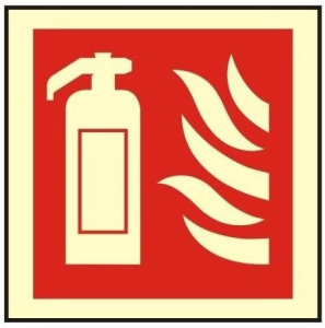 Luminous Rigid PVC Fire Extinguisher Sign - Various Sizes Available
