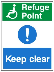 Anti-Slip Floor Vinyl Refuge Point / Keep Clear Non Slip Floor Sign - Various Sizes Available