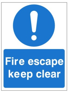 Anti-Slip Floor Vinyl Fire Escape Keep Clear Non Slip Floor Sign - Various Sizes Available