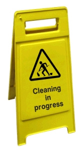 Cleaning In Progress Free-Standing Sign
