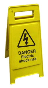 Danger Electric Shock Risk Free-Standing Sign