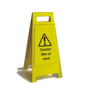 Warning Men At Work Free-Standing Sign