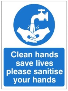 Clean Hands, Save Lives Sign - 150x200mm