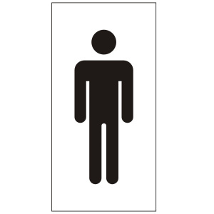 Male Toilet Door Sign - 100x200mm