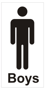 Male Text Toilet Door Sign - 100x200mm