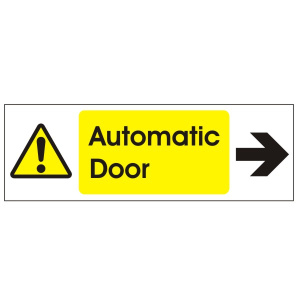 Automatic Door Sign Arrow Right - 300x100mm