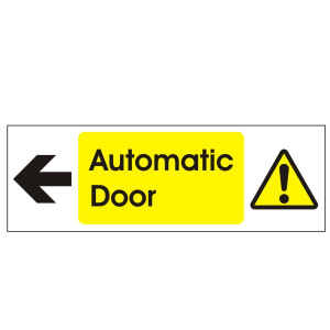 Automatic Door Sign Arrow Left - 300x100mm