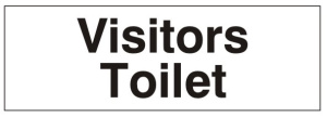 Visitors Toilet Door Sign - 300x100mm