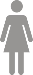 Female Toilet Logo Sign for Glass - 100mm Wide x 100mm High 