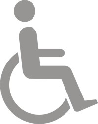 Disabled Toilet Logo Sign for Glass - 100mm Wide x 100mm High 