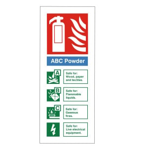 ABC Powder Fire Extinguisher Identification Sign