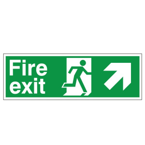 PVC Fire Exit Up & Right Running Man Sign 150x400mm