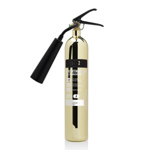 Contempo 2kg CO2 Polished Gold Fire Extinguisher