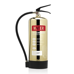 6 Litre Water Polished Gold Fire Extinguisher