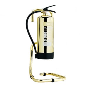 Contempo Polished Gold Single Tubular Fire Extinguisher Stand