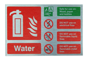 Contempo Water Extinguisher ID Sign, Landscape, Stainless Steel