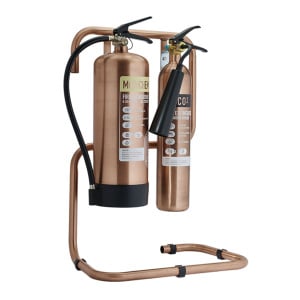 Brushed Antique Copper Double Tubular Fire Extinguisher Stand