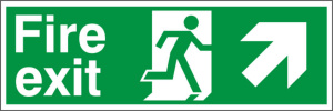 PVC Fire Exit Up & Right Running Man Sign 100x300mm