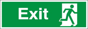 PVC Exit Final Exit (No Arrow) Running Man Sign 100x300mm