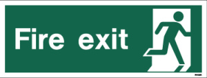PVC Fire Exit Final Exit (No Arrow) Running Man Sign 150x400mm