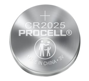 Duracell Procell Lithium Button Cell CR2025 3V 165mAh Battery (Pack of 5)