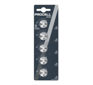 Duracell Procell Lithium Button Cell CR2032 3V 245mAh Battery (Pack of 5)