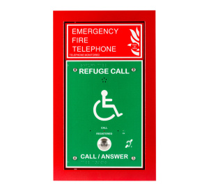 Cameo Combined Green Disabled Refuge/Red Fire Telephone Outstation, Flush Mount - Loop Wired (CRT/GRF/L)