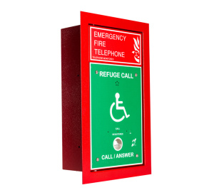 Cameo Combined Green Disabled Refuge/Red Fire Telephone Outstation, Flush Mount - Loop Wired (CRT/GRF/L)