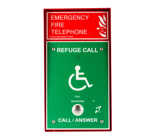 Cameo Combined Green Disabled Refuge/Red Fire Telephone Outstation, Surface Mount - Loop Wired (CRT/GRS/L)