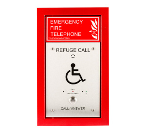 Cameo Combined S/Steel Disabled Refuge/Red Fire Telephone Outstation, Flush Mount, Radial Wired (CRT/SRF/R)