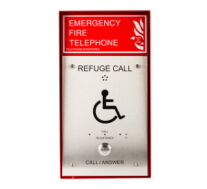 Cameo Combined S/Steel Disabled Refuge/Red Fire Telephone Outstation, Surface Mount - Loop Wired (CRT/SRS/L)