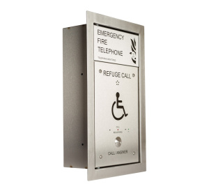 Cameo Combined Stainless Steel Disabled Refuge/Fire Telephone Outstation, Flush Mount, Radial Wired (CRT/SSF/R)