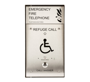 Cameo Combined Stainless Steel Disabled Refuge/Fire Telephone Outstation, Surface Mount, Radial Wired (CRT/SSS/R)