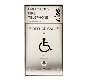 Cameo Combined Stainless Steel Disabled Refuge/Fire Telephone Outstation, Surface Mount - Loop Wired (CRT/SSS/L)