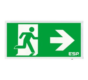 ESP Duceri 3W LED IP20 Emergency Exit Box with Self Test - Lithium Battery - Right Arrow (D520RWH)